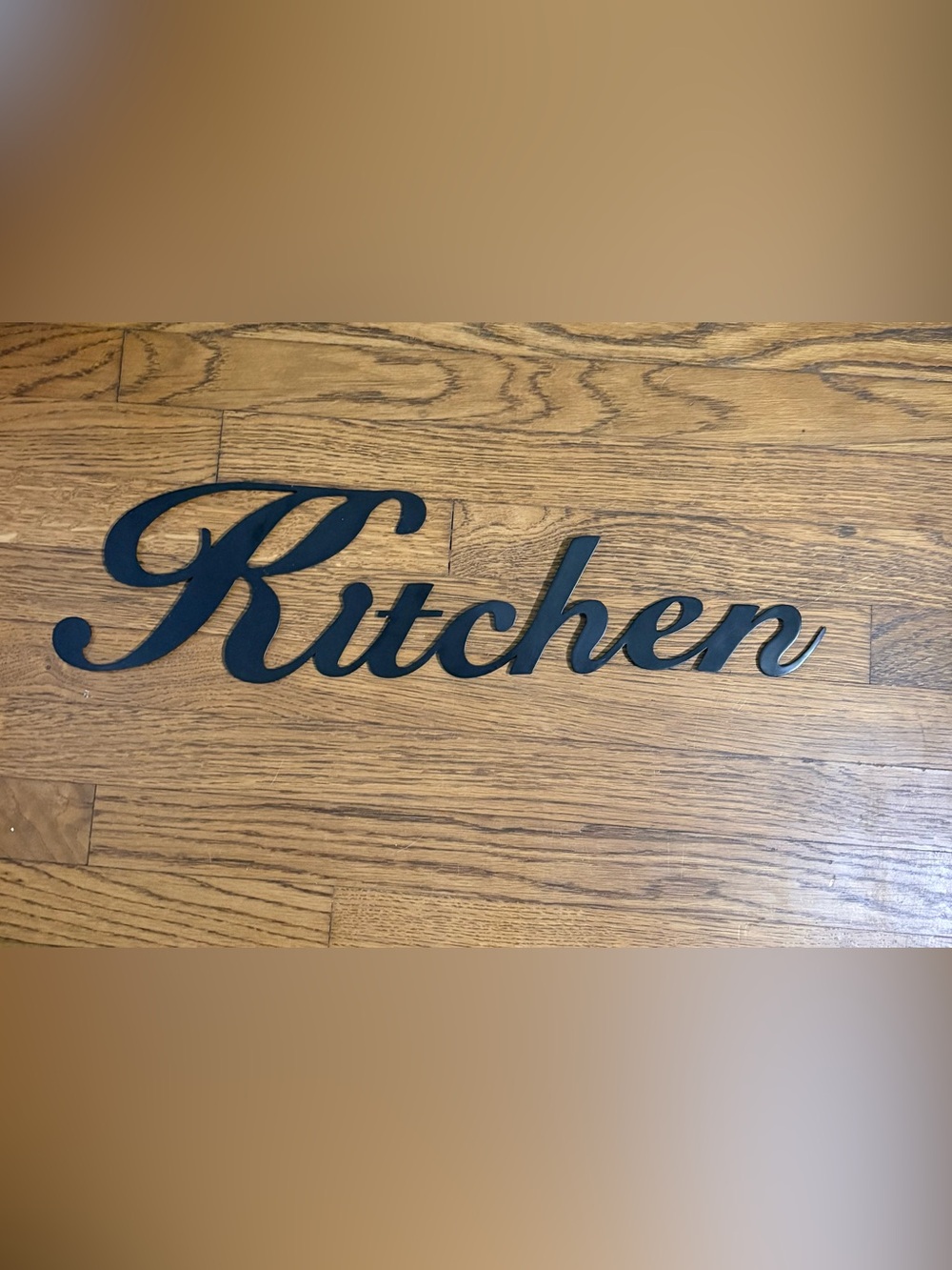 Black Metal Kitchen Script Wall Sign Farmhouse Home Decor 22” Wide